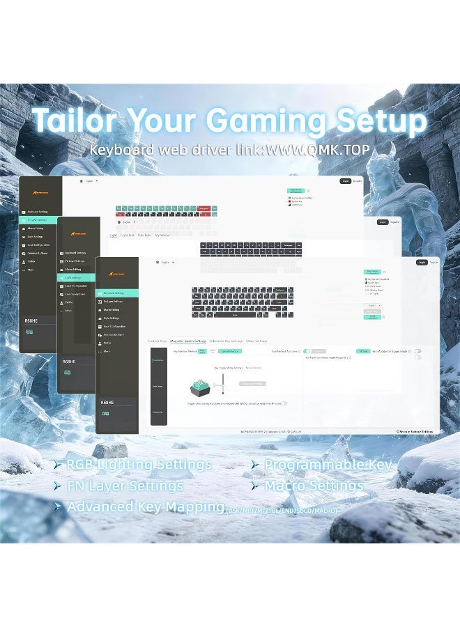 ATTACK SHARK R68 HE 60% Hall Effect Magnetic Gaming Keyboard with Rapid Trigger, Carbon Fiber, Black - Image 3