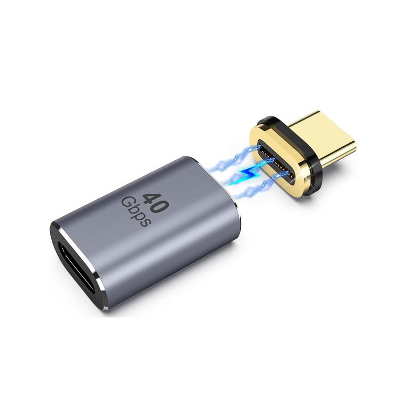 Tobo Magnetic Adapter Straight, USB4.0 C Male to C Female Magnetic Elbow 40GB Adapter, s Data Transfer Compatible with USB-C Mobile Phone,Laptops&Tablets(TD-1105TC) (Pack of 1) - Image 1