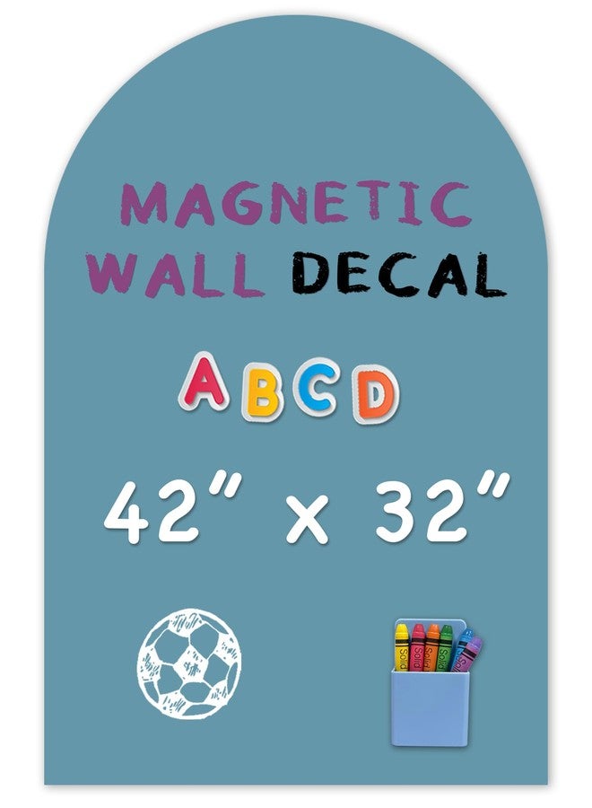 YOUNGJQ Magnetic Arch Wall Decal, Magnetic Chalkboard for Wall 42" x 32" Adhesive Backing Wallpaper for Playroom Home(Celadon) - Image 1