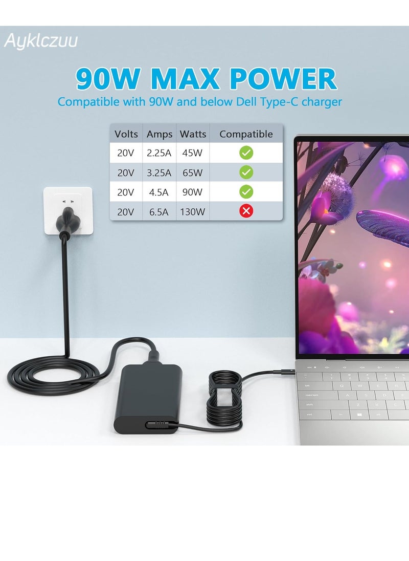 Generic New 90W USB C AC Adapter for Dell 90W USB C Laptop Charger, XPS, LA90PM170 DA90PM170 DA65NM170 0TDK33, Latitude 3400 3500 5289 5300 Laptop Charger  - Image 3