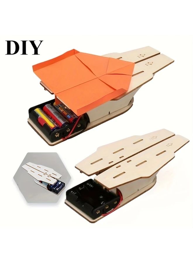 طقم نموذج حاملة طائرات لمشاريع DIY - عبارة عن لعبة مقلاع ورقية للطائرات - مجموعة واحدة - Image 1