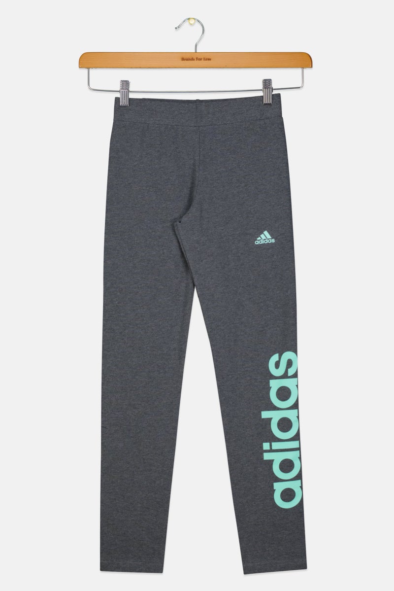 Adidas Kids Girl Sportswear Fit Brand Logo Outdoor Tights, Grey  - Image 1