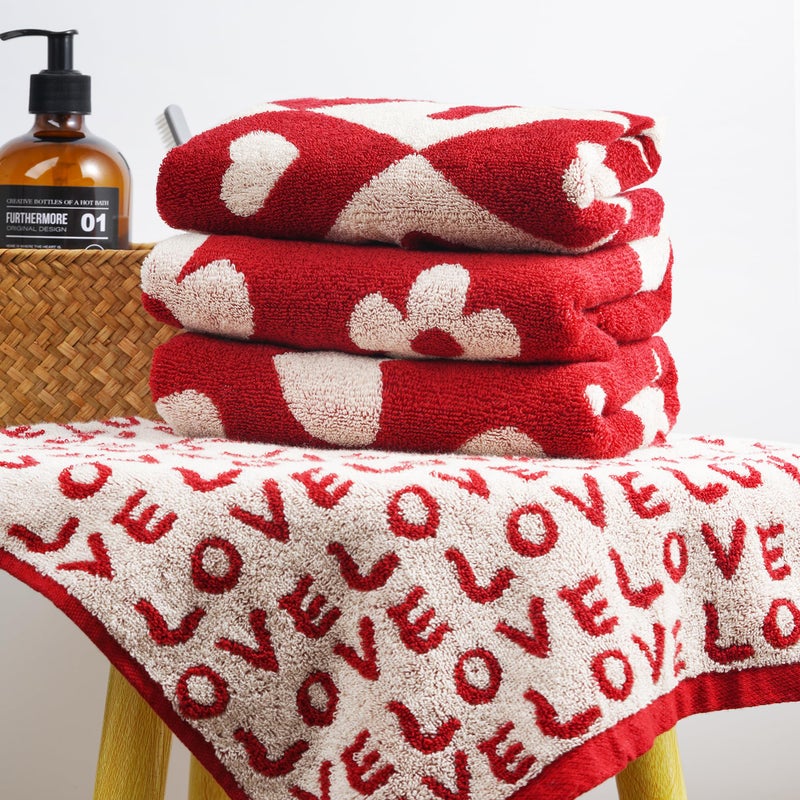 Leisofter Valentines Day Hand Towels for Bathroom(2 Pcs, 13" x 29"),Decorative Towels for Drying, Cleaning, Cooking, Holiday (Diamond Hearts) - Image 4