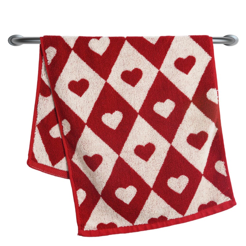 Leisofter Valentines Day Hand Towels for Bathroom(2 Pcs, 13" x 29"),Decorative Towels for Drying, Cleaning, Cooking, Holiday (Diamond Hearts) - Image 2