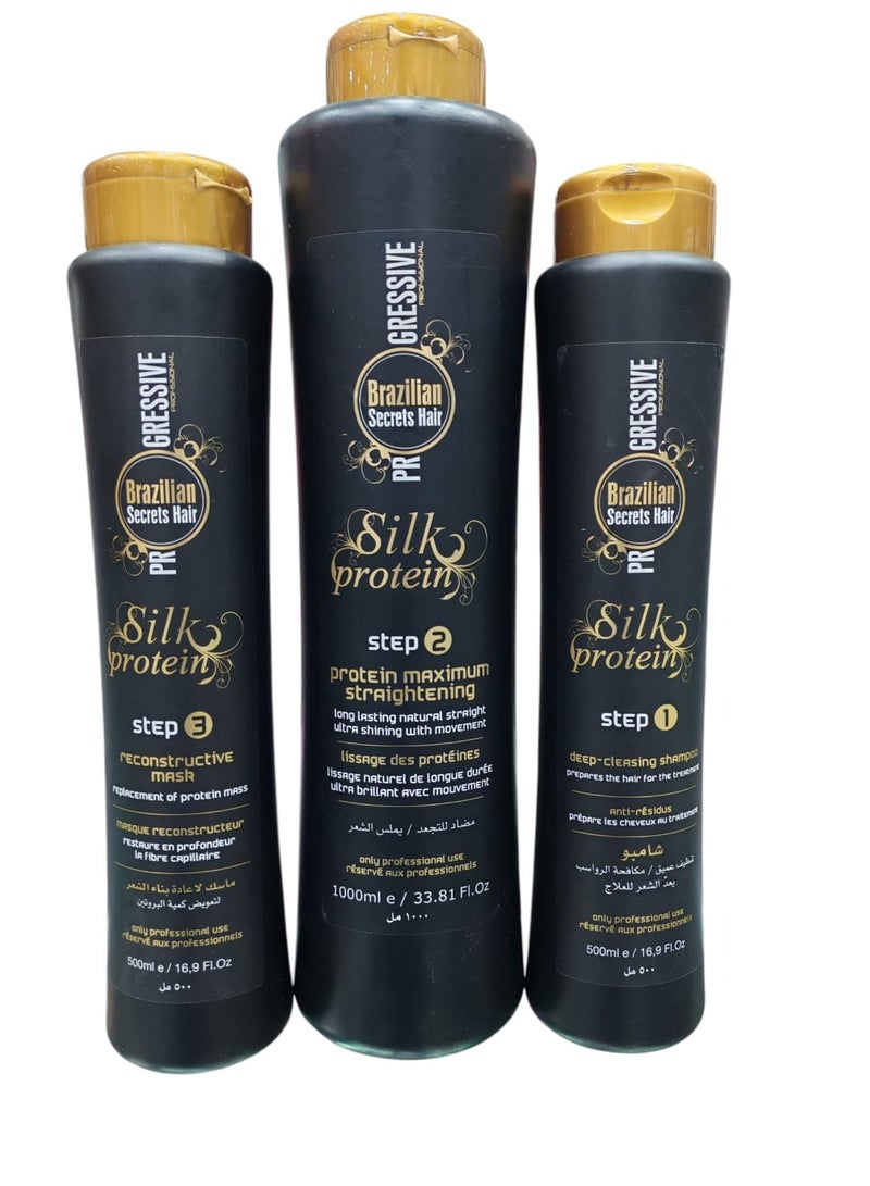 برازيليان سيكريتس هير بروتين فرد الشعر خالي من الفورمالديهايد خالي من الكيماويات خالي من البارابين والأملاح ولا يحتوي على صبغة - Image 1
