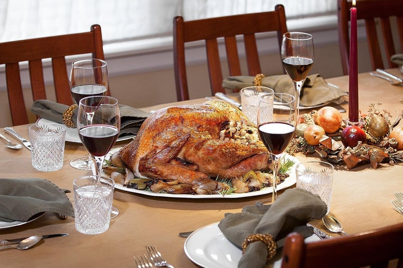 HSHQING طقم تقديم الديك الرومي لعيد الشكر - صينية سيراميك كبيرة للديك الرومي - حقنة لتبليل الديك الرومي - مثالية لعشاء العطلات - Image 2