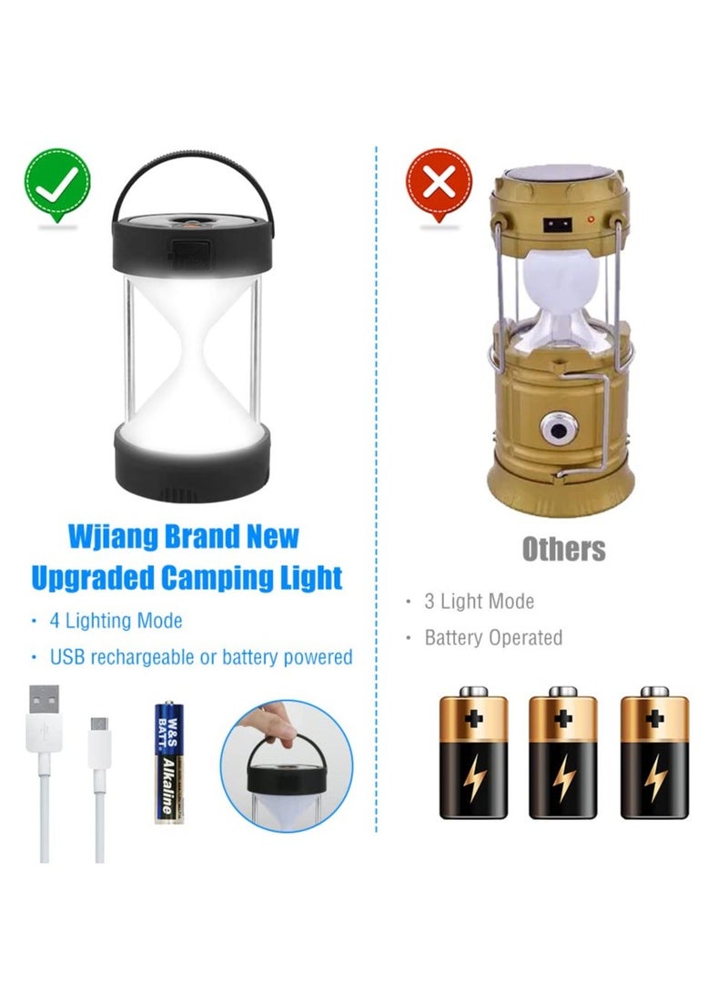 Y&D LED Camping Lantern, Portable Rechargeable Solar and Battery Powered Lights, 1800mAh Power Bank 4 Light Modes Emergency Lights for Camping, Hiking, Hurricane, Outages - Image 3