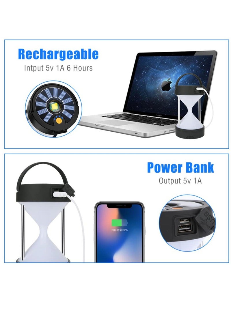 Y&D LED Camping Lantern, Portable Rechargeable Solar and Battery Powered Lights, 1800mAh Power Bank 4 Light Modes Emergency Lights for Camping, Hiking, Hurricane, Outages - Image 5