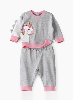 Elegant Kids Long Sleeve T-Shirt and Pyjama Set of Cotton for Girls, Soft and Comfortable Cotton Pajama Set for Kids, Perfect for Everyday Wear  - Image 1