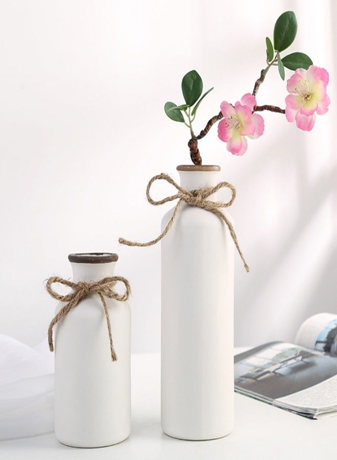 MIXDE 3-Piece Ceramic Vases Rustic Decorative Flower Vases Set for Modern Farmhouse Decoration, Living Room and Events, Table, Bookshelf - Image 4