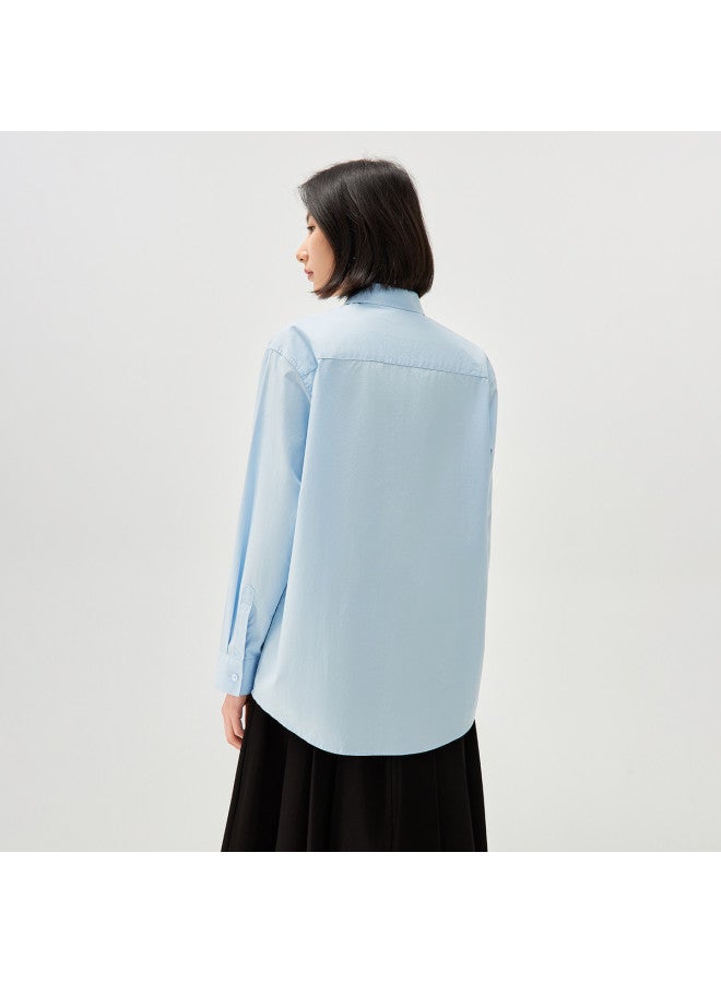 HLA Solid Color Commute Style Collar Elegant Long Sleeve Shirt For Women In Spring And Autumn - Image 5