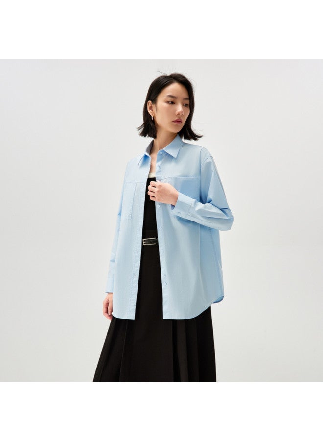 HLA Solid Color Commute Style Collar Elegant Long Sleeve Shirt For Women In Spring And Autumn - Image 3