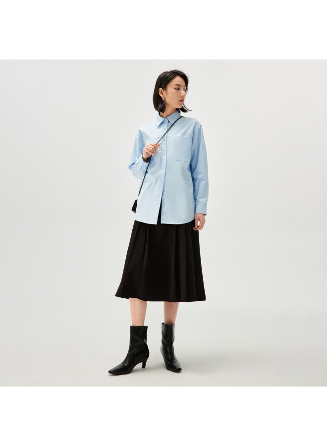 HLA Solid Color Commute Style Collar Elegant Long Sleeve Shirt For Women In Spring And Autumn - Image 4