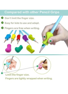 Bukela Pencil Grips for Children - 10 Pack Pencil Grips for Kids Handwriting, Ergonomic Writing Training Aid Correction Silicon Gel Pencil Grip for Children Preschoolers (10 Pack)  - Image 2