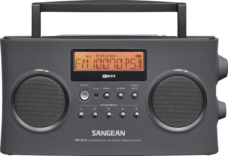 Sangean PR-D15 Digital Portable Stereo RDS Receiver - Gray - Image 2