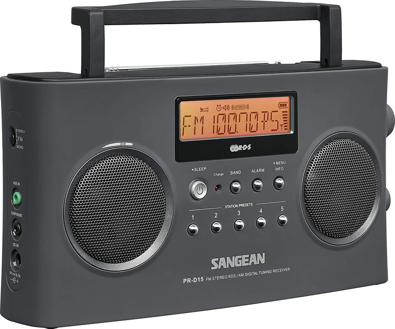 Sangean PR-D15 Digital Portable Stereo RDS Receiver - Gray - Image 3
