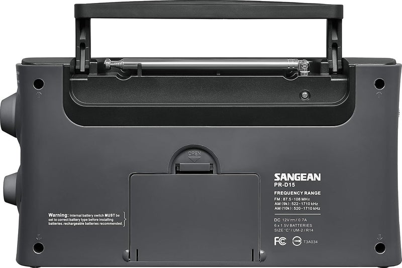 Sangean PR-D15 Digital Portable Stereo RDS Receiver - Gray - Image 4