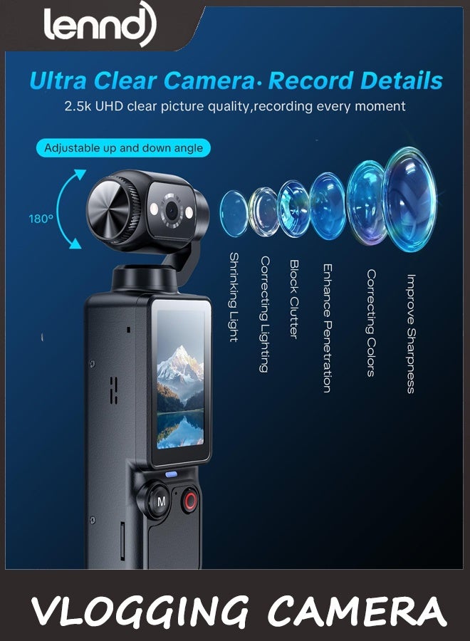 LENND Vlogging Camera with 180° Rotating Lens, Pocket Body Camera with Audio & Video Recording,7-Hour Battery, Handheld POV Cameras with 32GB Card, Easy One-Button Recording for Travel,Daily Life - Image 5