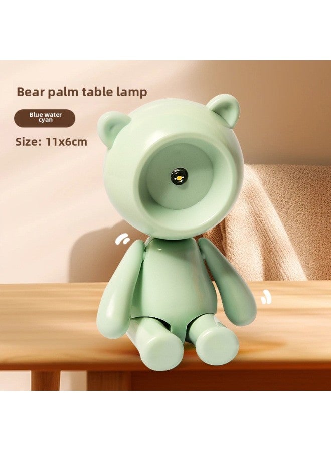 Creative Mini LED Small Table Lamp Foldable Student House Lamp Warm Color Eye Protection Reading Table Lamp With Clip-Color:Bear Table Lamp Blue Water Green  - Image 1