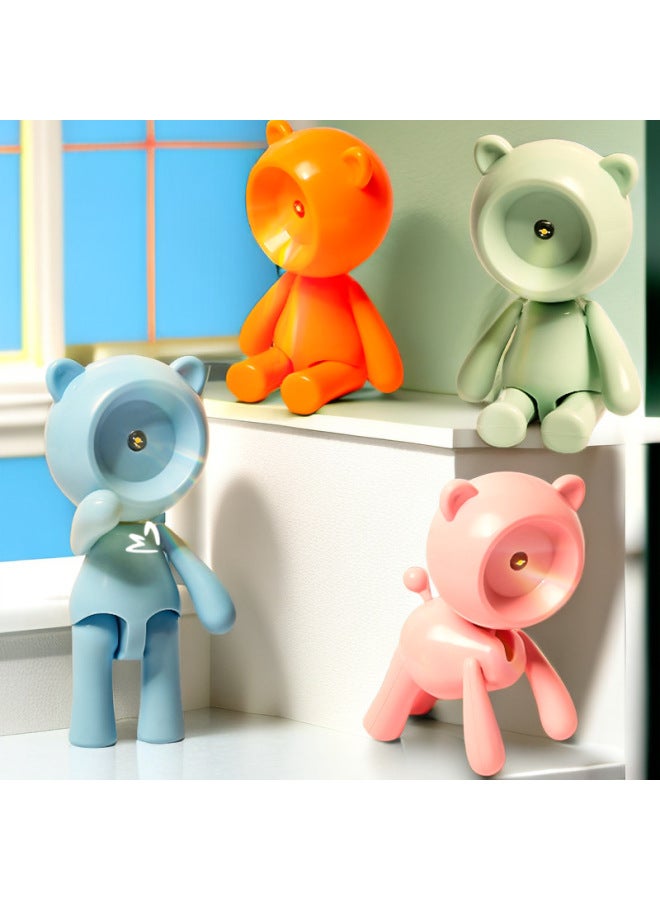 Creative Mini LED Small Table Lamp Foldable Student House Lamp Warm Color Eye Protection Reading Table Lamp With Clip-Color:Bear Table Lamp Blue Water Green  - Image 4