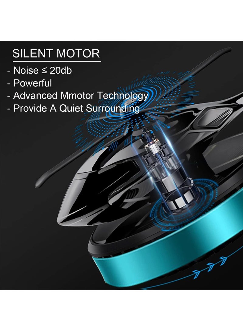 ELTRAZONE Car Air Fresheners - Al Alloy Solar Powered Rotating Incense Helicopter Diffuser - Elegant Aromatherapy Diffuser for Car & Home Décor Accessories - Blue, Solar-Powered, Eco-Friendly Design  - Image 3
