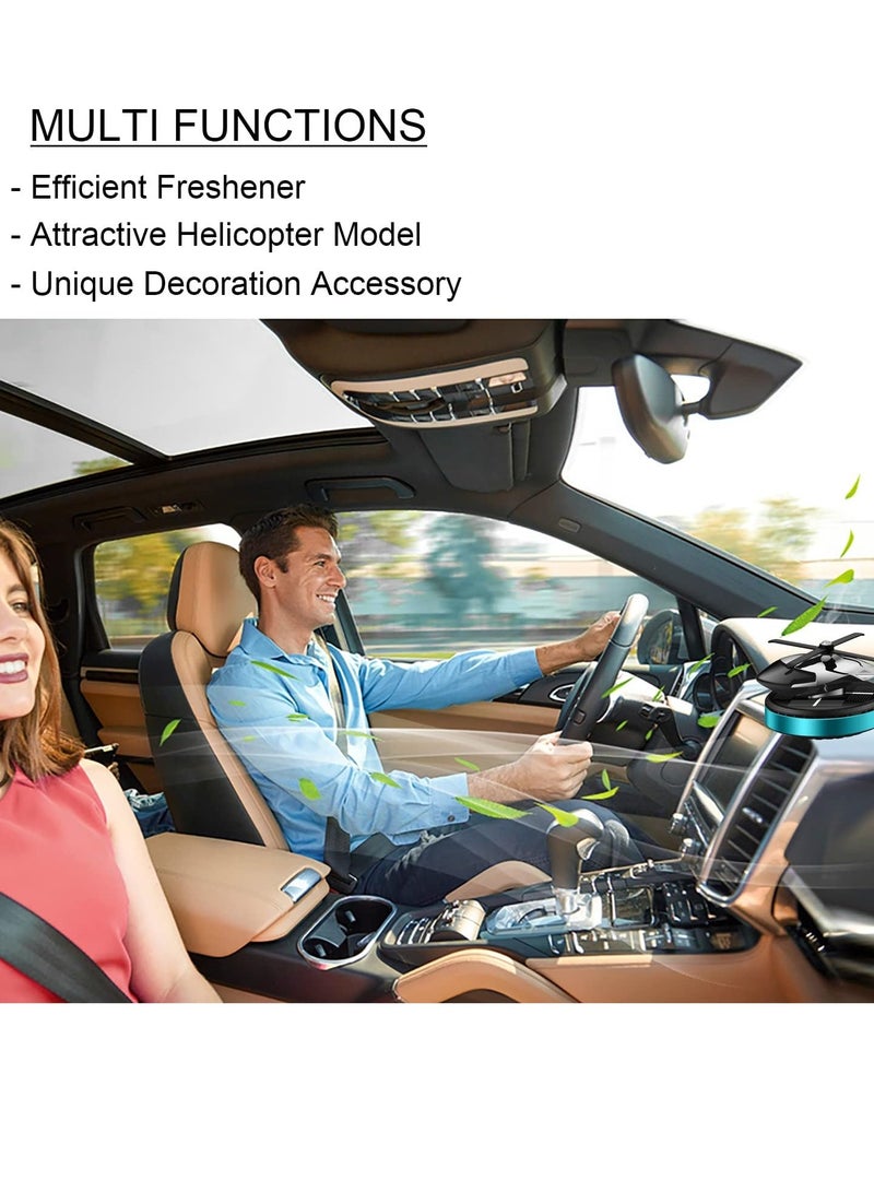 ELTRAZONE Car Air Fresheners - Al Alloy Solar Powered Rotating Incense Helicopter Diffuser - Elegant Aromatherapy Diffuser for Car & Home Décor Accessories - Blue, Solar-Powered, Eco-Friendly Design  - Image 5