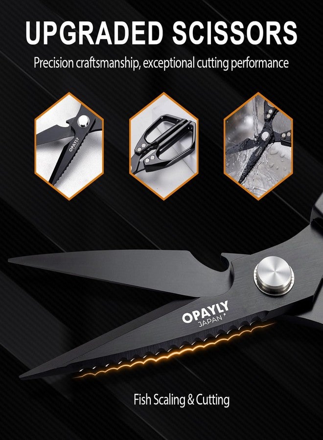OPAYLY Kitchen Shears 2-Pack Heavy Duty All Purpose Stainless Steel Kitchen Shear Meat Scissors Japanese Cooking Scissor for Food, Sharp Dishwasher Safe Christmas for Men Women With Gifts Box - Image 4