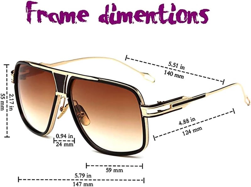 GOBIGER Aviator Sunglasses for Men 100% UV Protection Goggle Alloy Frame with Case - Image 4