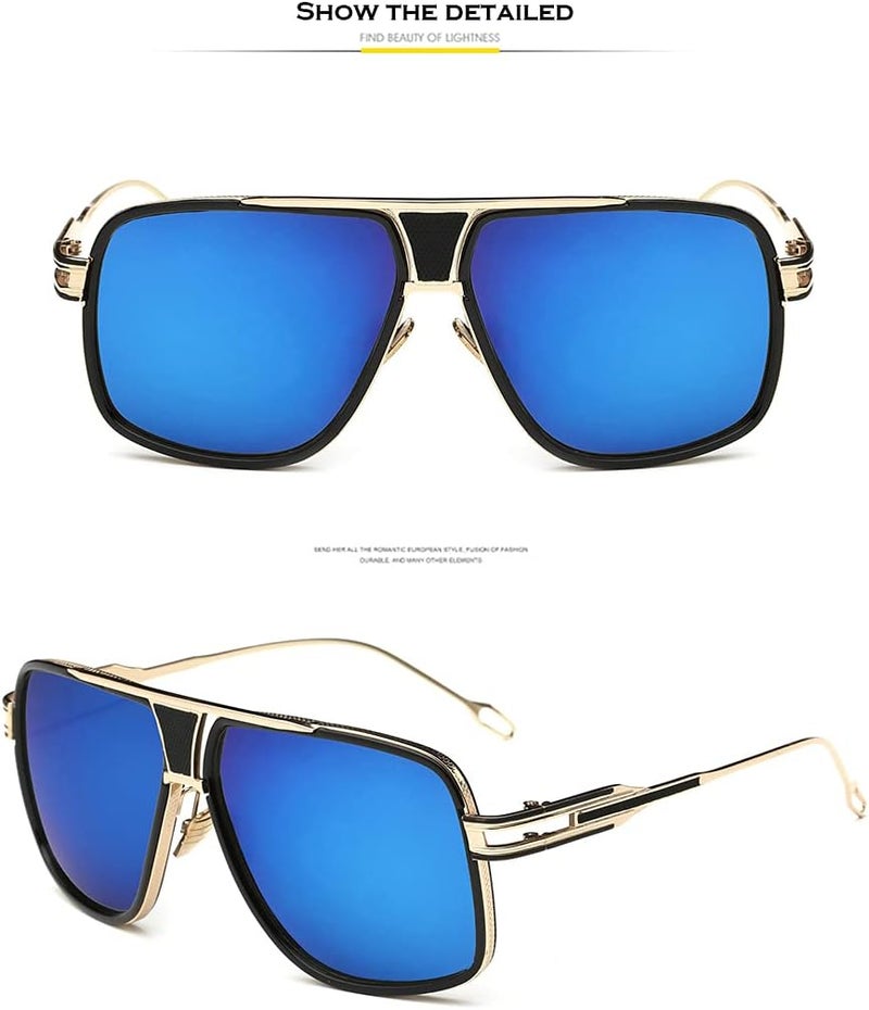 GOBIGER Aviator Sunglasses for Men 100% UV Protection Goggle Alloy Frame with Case - Image 3
