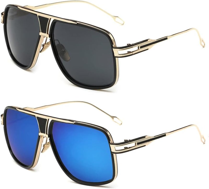 GOBIGER Aviator Sunglasses for Men 100% UV Protection Goggle Alloy Frame with Case - Image 1