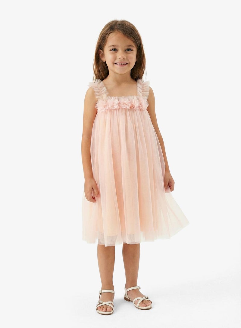 Pinata Floral Texture Tulle Occasion Dress - Image 1
