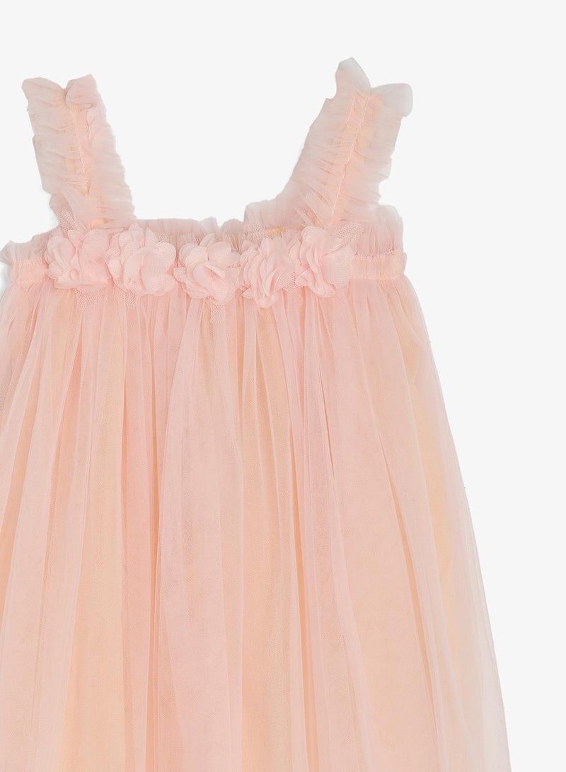 Pinata Floral Texture Tulle Occasion Dress - Image 4