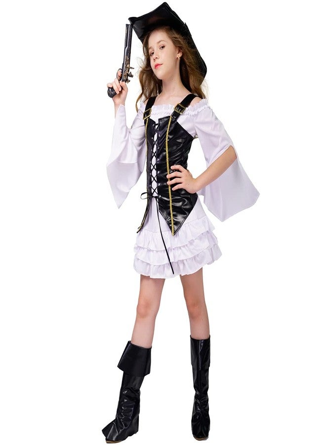 DSplay Girl Pirate Costume Cosplay Kids Halloween Party 13-14 - Image 1