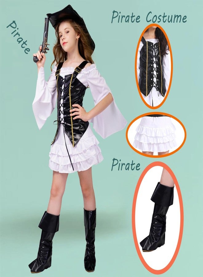 DSplay Girl Pirate Costume Cosplay Kids Halloween Party 13-14 - Image 3