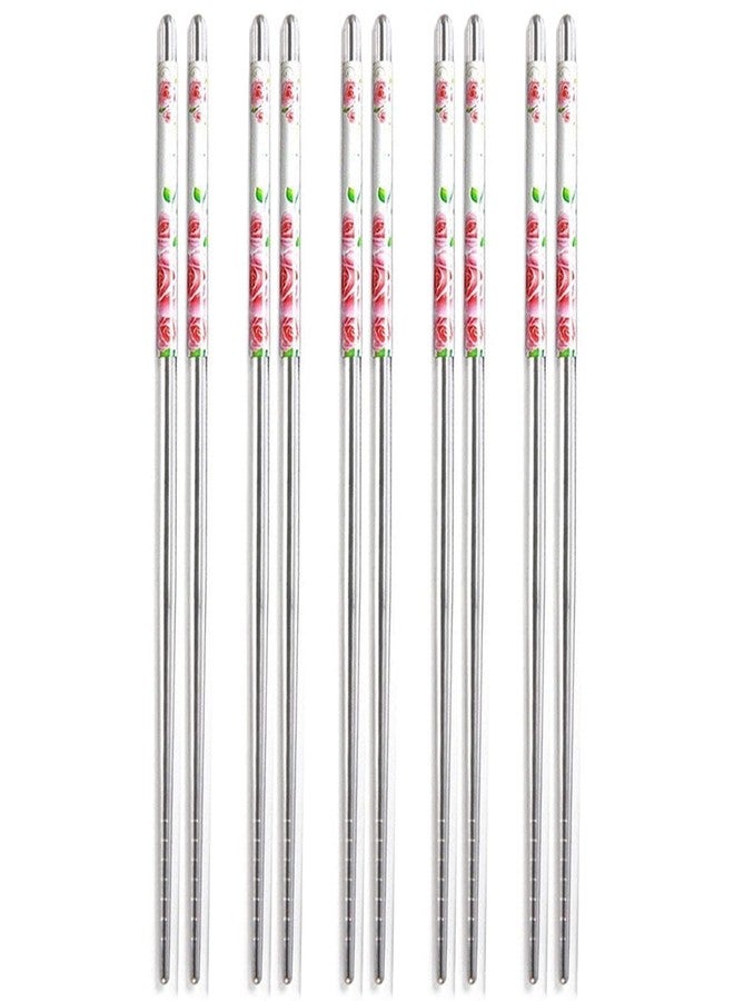 AIMERS Stainless Steel Reusable Chopsticks Ideal for Sushi, Noodles Non-Slip, Dishwasher-Safe, Chinese & Korean Style The Ultimate Gift Set of 5 Pairs - Image 1