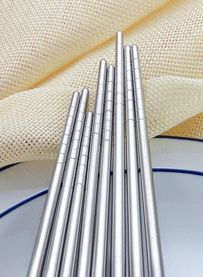 AIMERS Stainless Steel Reusable Chopsticks Ideal for Sushi, Noodles Non-Slip, Dishwasher-Safe, Chinese & Korean Style The Ultimate Gift Set of 5 Pairs - Image 4