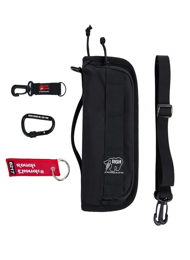 RE ROUGH ENOUGH Rough Enough Passport Wallets RFID Passport Holder Wallet Sleeve for Travel Family with Crossbody Shoulder Strap Neck Portable Waterproof Black Cordura - Image 1