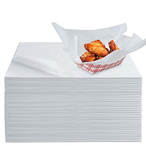 Stock Your Home 250 Count 12x12 White Wax Paper Sheets for Food Basket Liners Sandwich Wrap Squares Burger Wraps Waxed Deli Wrappers for Burrito Wrapping Basket Liner Deli Paper Sheets Stock Your Home