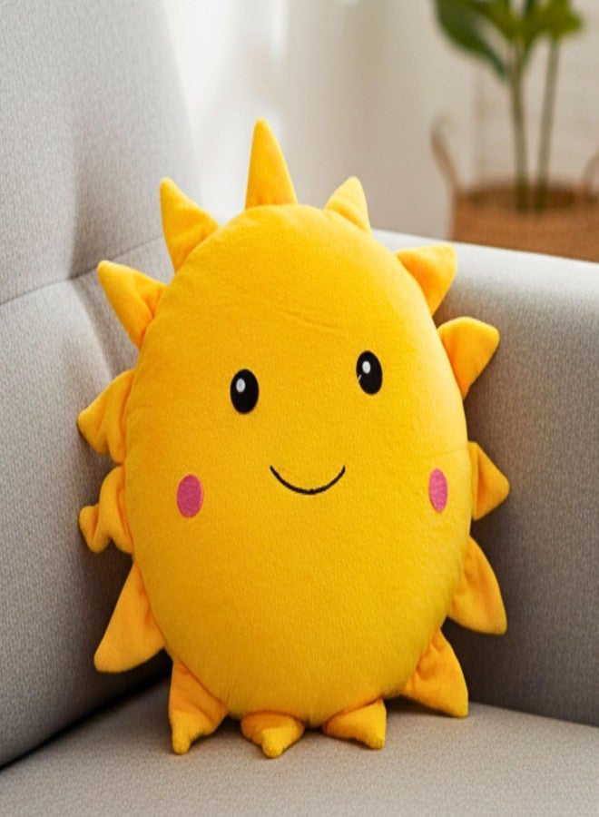 Tickles Cute Sun Smiling Face Soft Stuffed Plush Pillow Cushion for Kids Boys & Girls Birthday Gift Home Decor (Size: 30 cm Color: Yellow) - Image 1