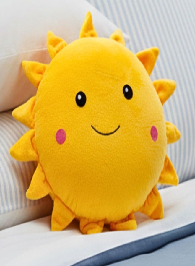 Tickles Cute Sun Smiling Face Soft Stuffed Plush Pillow Cushion for Kids Boys & Girls Birthday Gift Home Decor (Size: 30 cm Color: Yellow) - Image 2