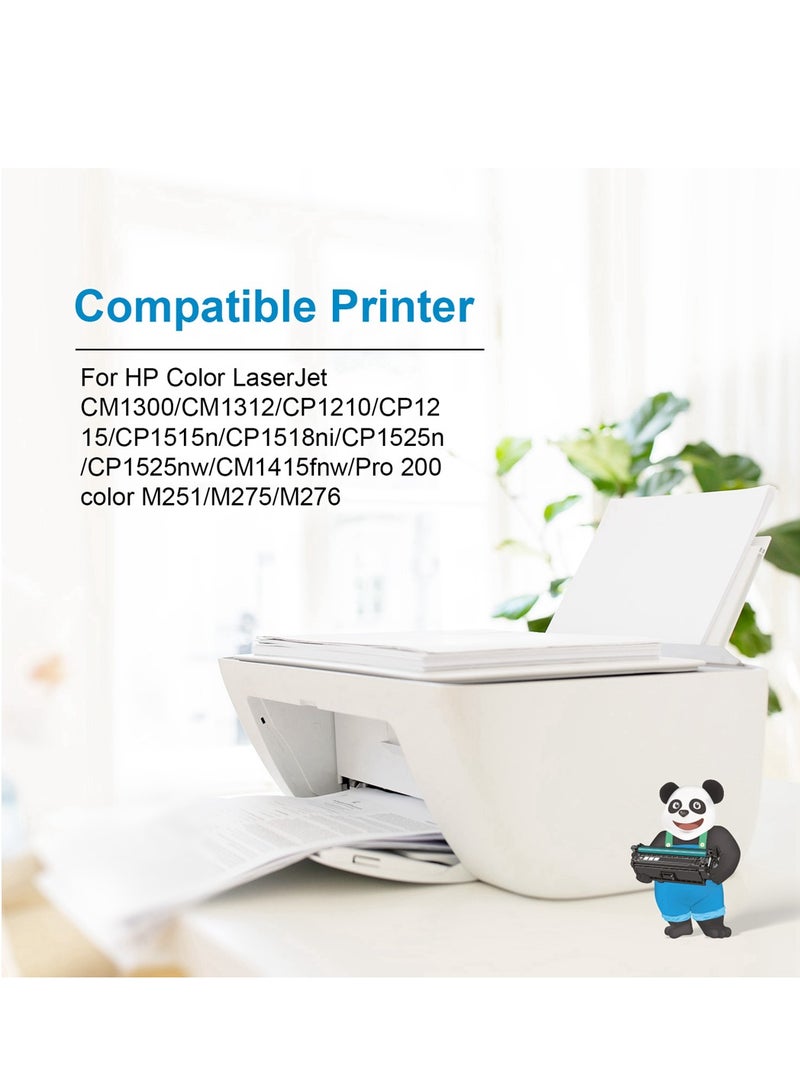 استا خرطوشة حبر ملونة ASTA CB542A 125A متوافقة مع طابعة LaserJet CM1300 CM1312 CP1210 CP1215 CP1515n CP1518ni CB 542 125 A Yellow Y Premium طباعة بديلة عالية الإنتاجية مستهلكة - Image 4