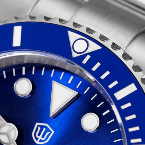 watchdives Automatic Watches for Men, WD5512 V2 PT5000 Sub Diver Watch 40mm Sapphire Crystal Wristwatch Luminous Mens Watch, Blue - Image 3