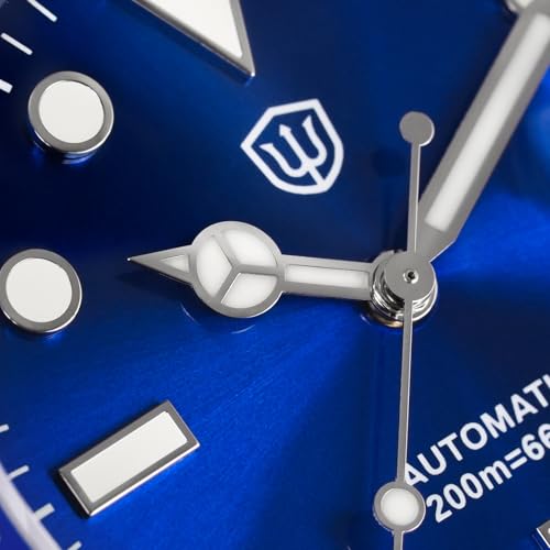 watchdives Automatic Watches for Men, WD5512 V2 PT5000 Sub Diver Watch 40mm Sapphire Crystal Wristwatch Luminous Mens Watch, Blue - Image 5