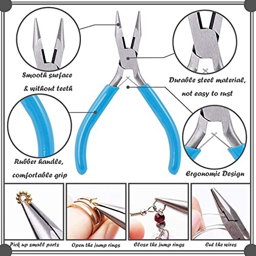 SONGIN 3 Pack Jewelry Pliers Set Tools Includes Needle Nose, Round Nose and Wire Cutters Chain Nose Pliers for Jewelry Making Repair, Wire Wrapping, Beading and Crafts - Image 5