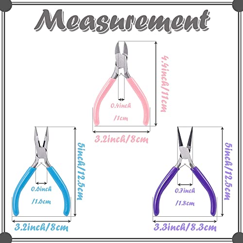 SONGIN 3 Pack Jewelry Pliers Set Tools Includes Needle Nose, Round Nose and Wire Cutters Chain Nose Pliers for Jewelry Making Repair, Wire Wrapping, Beading and Crafts - Image 3