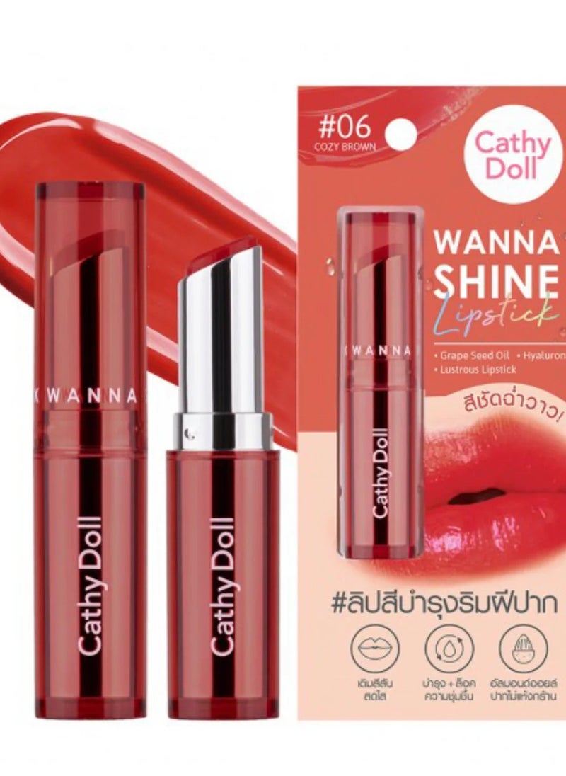 Cathy Doll Wanna Shine Lipstick – Grape Seed Oil & Hyaluronic Acid for Soft Lips (3.2g) - pzsku/Z6BED9BE725996EA33116Z/45/_/1740041027/a43fc72d-fe97-4336-8738-b52c7b4e002b