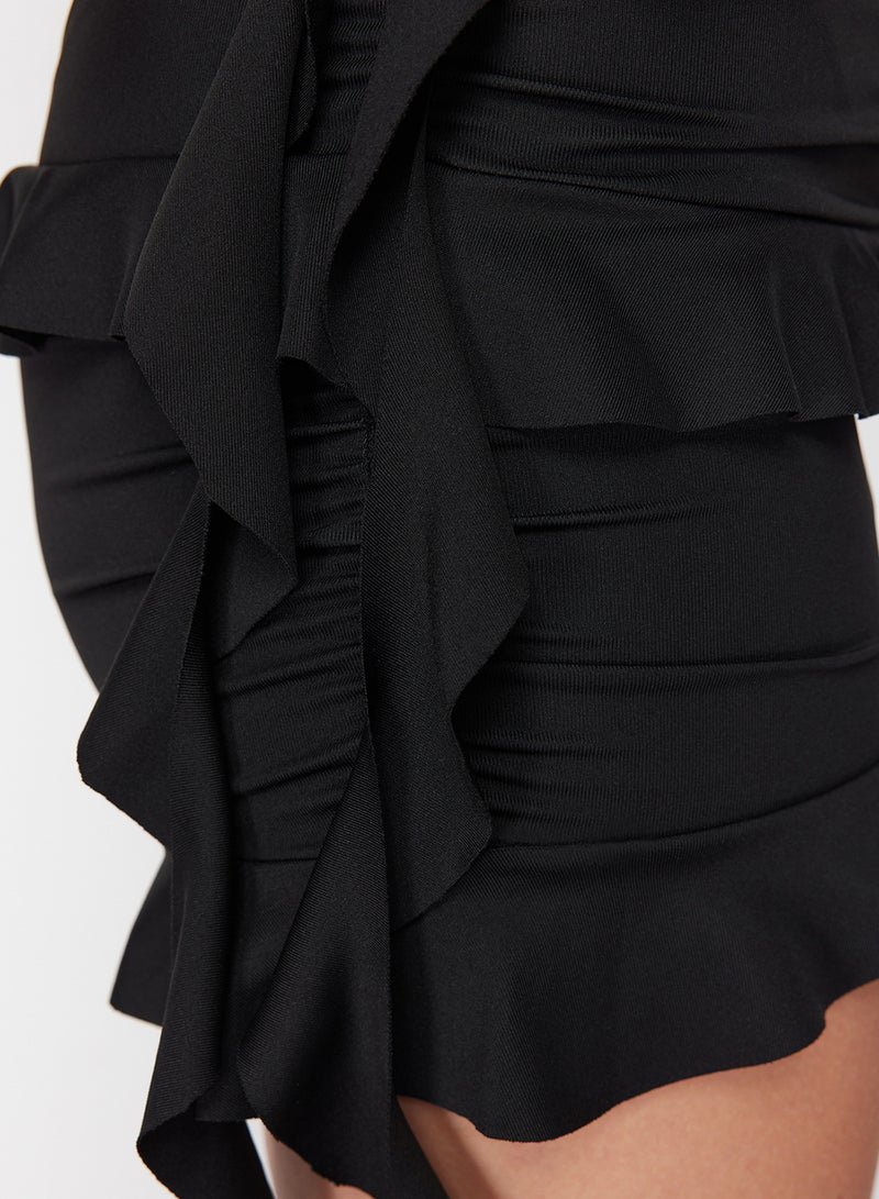 trendyol Ruffle Detailed Black Set - TEDSS24AU00012 - Image 3