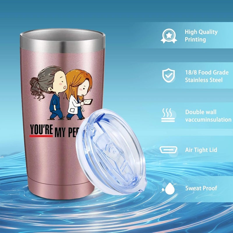 ATHAND Greys Anatomy Merch,Greys Anatomy Gifts,You Are My Person Tumbler,20 Oz Insulated Tumblers with Lid and Straw,Stainless Steel Coffee Mug Cups,Gifts for Best Friend, Nurse, Doctor,Women,Graduation Cup - Image 2