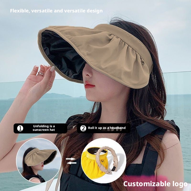 Women's Summer Sun Hat Big Brim Foldable Visor Hat - Image 2