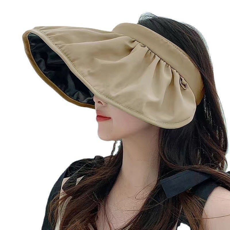 Women's Summer Sun Hat Big Brim Foldable Visor Hat - Image 4